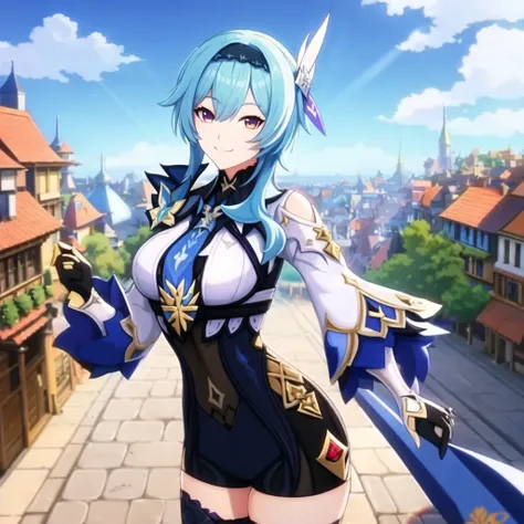 anime drawing of EulaLawrenceGI with blue_hair and yellow_eyes and purple_eyes,
high contrast, high saturation, <lora:epiNoiseoffset_v2:0.6>,
medieval city,
looking at viewer,
smiling
<lora:EulaLawrenceGI:1>