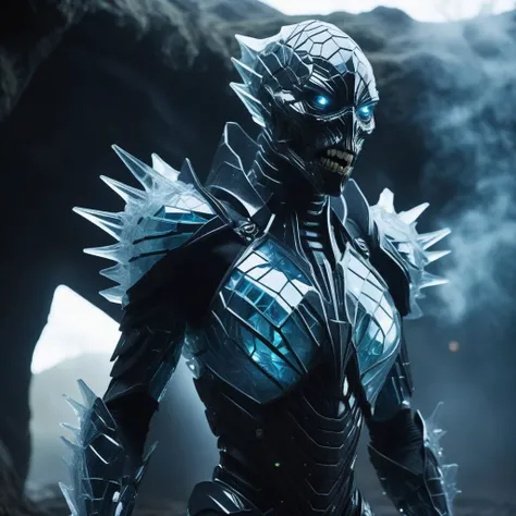 Alien creature made of shards of glass, teeth, futuristic armor, cinematic fog
quantum flow of glass time