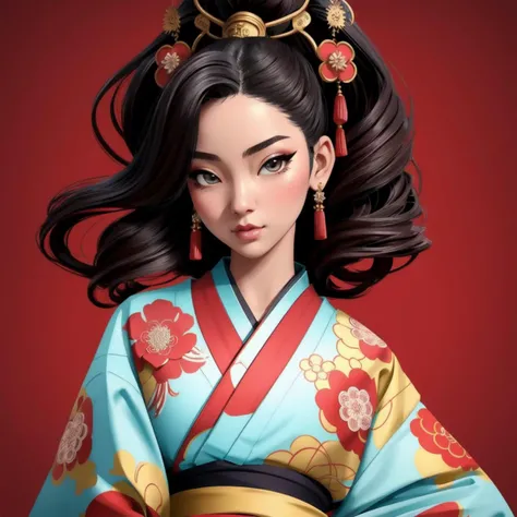 best quality, masterpiece, ultra detailed, cowboy shot, flowing, 3dmm, ink sketch, color ink, ink rendering,
1girl, Oiran, beautiful detailed eyes, (alternate hairstyle), ultra detailed hair, graceful, (charming), (delicate), (pretty), (cute), (luxury kimono:1.05),
character in the center of the frame, rhythm, fantasy, looking at viewer,