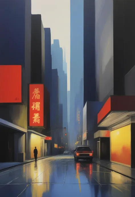 Vice City,inspired by GTA 5,dramatic lighting, oil painting in style of Johan Hendrik Weissenbruch and Hiroshi Yoshida