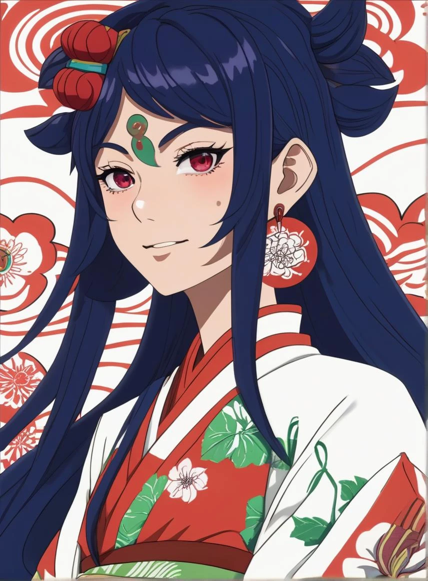 An illustration, of a kitsuné, Oni, Nué, Tengu, my funji decor, anime style, HD, 2K, very detailed
