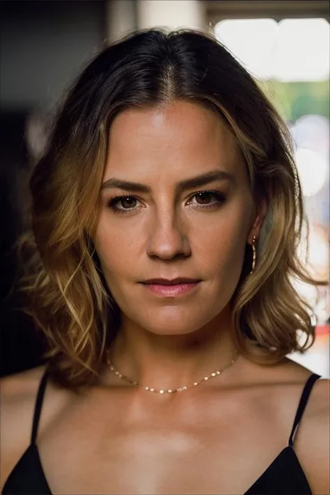 Realistic photo of a beautiful 3l1z4b3ths-v1 woman, 1girl, solo, long hair, looking at viewer, (((blonde hair))), jewelry, earrings, parted lips, lips, border, portrait, realistic, black border, soft lighting, professional Photography, Photorealistic, detailed, RAW, analog, sharp focus, 8k, HD, DSLR, high quality, Fujifilm XT3, film grain, award winning, masterpiece<lora:3l1z4b3ths-v1:1.0>