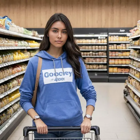 Hyperrealistic art photo of m4d1s0n a woman, wearing a casual outfit, at a grocery store,  <lora:Madison_Beer_SDXL_2018-2020:.9> . Extremely high-resolution details, photographic, realism pushed to extreme, fine texture, incredibly lifelike