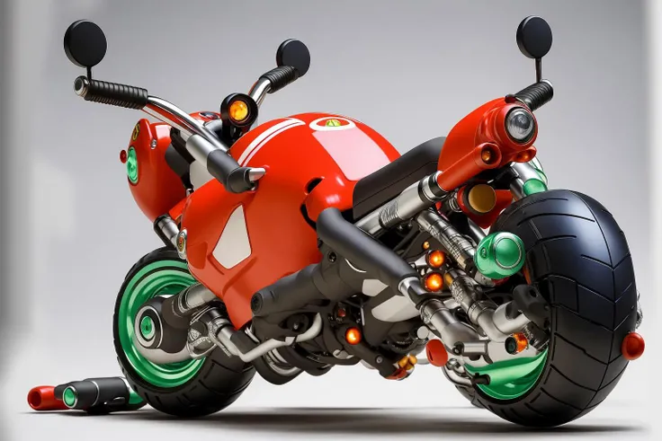A lovely motorbike on the road, <lora:cute car:1>