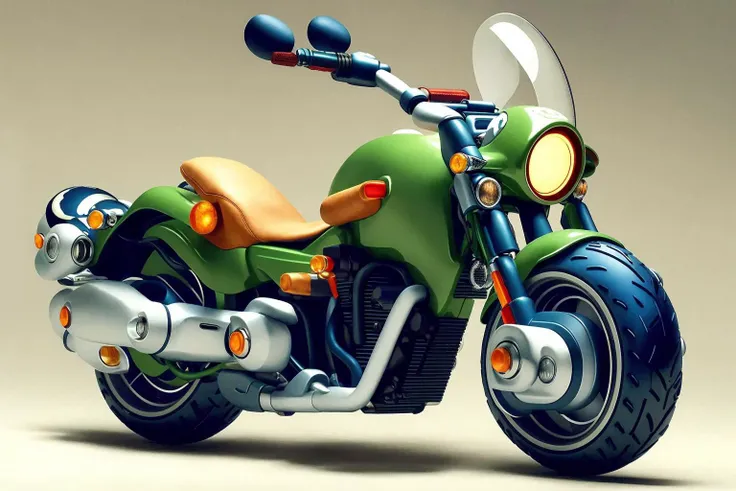 A lovely motorbike on the road, <lora:cute car:1>