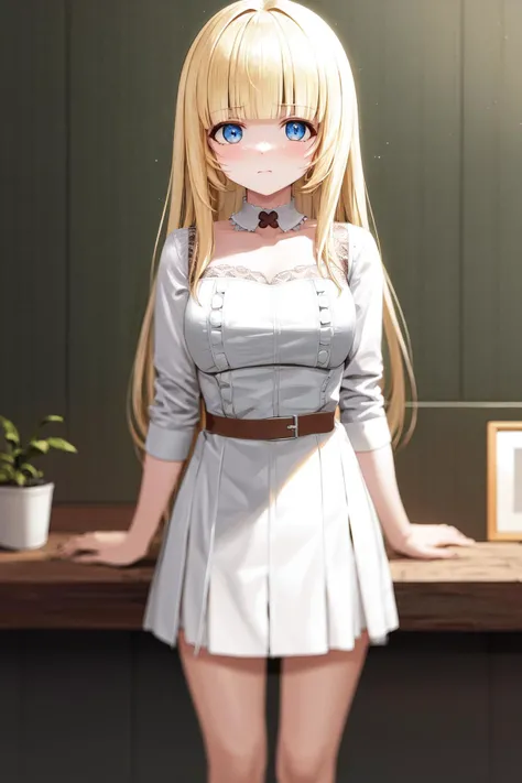 masterpiece, best quality, highres, 1girl, white shirt, dress <lora:maria_fianna_albert:1>