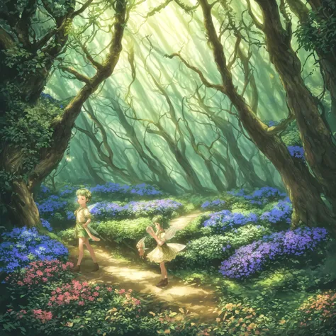 <lora:DreamARTSDXL:1>, (never ending trail:1.1), (infinity:1.2), fantasy, detailed Forrest, trees, vines, flowers everywhere, (small blue lanterns:0.8), small fairies, (soft glow:0.8), soft lighting, <lora:xl_more_art-full_v1:0.9>, <lora:FaeTastic:0.7>, <lora:Instant_Christmas_Red_Team_LoRA_:0.8>