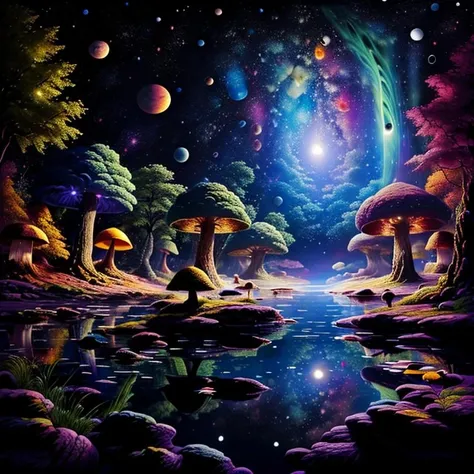 forest,scenery, universe,straylight, mushroom <lora:nighcore:0.8>