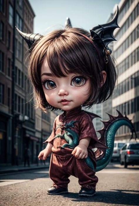 a great photo of 3D cartoon cute baby character, tiny chibi (dragon:1.3)_ <lora:add_detail:1>,  realistic, dynamic, action <lora:Background_Detail_v3:0.15>