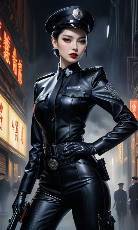 (full body:1.9),action-packed
a woman in a white suit , hajime sorayama style, a black dieselpunk policewoman, killstar, priestess of the damned, cyber embellishment, refined nose, hellraiser, pale black armor
((best quality)), ((masterpiece)), detailed soft oil painting, detailed background, dramatic cinematic lighting, soft edge lighting, professional, dramatic lighting, hard edge lighting,
ultra quality, 4k,(masterpiece, best quality, 8k, ultra highres, highres:1.4), extremely detailed <lora:add-detail-xl:1.0>