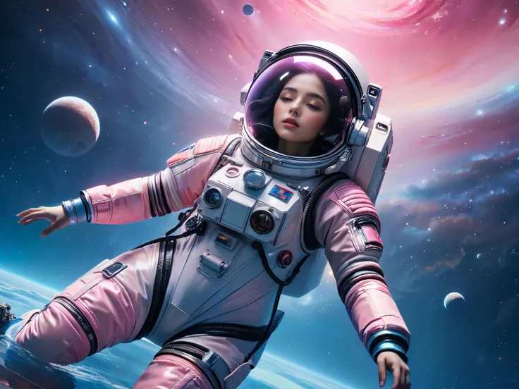 (full body:1.7)
a woman in a space suit floating in the water with a pink and blue background and stars in the sky, Chris LaBrooy, stunning visuals, a hologram, space art
((best quality)), ((masterpiece)), detailed soft oil painting, detailed background, dramatic cinematic lighting, soft edge lighting, professional, dramatic lighting, hard edge lighting,
ultra quality, 4k,(masterpiece, best quality, 8k, ultra highres, highres:1.4), extremely detailed <lora:add-detail-xl:1.0>