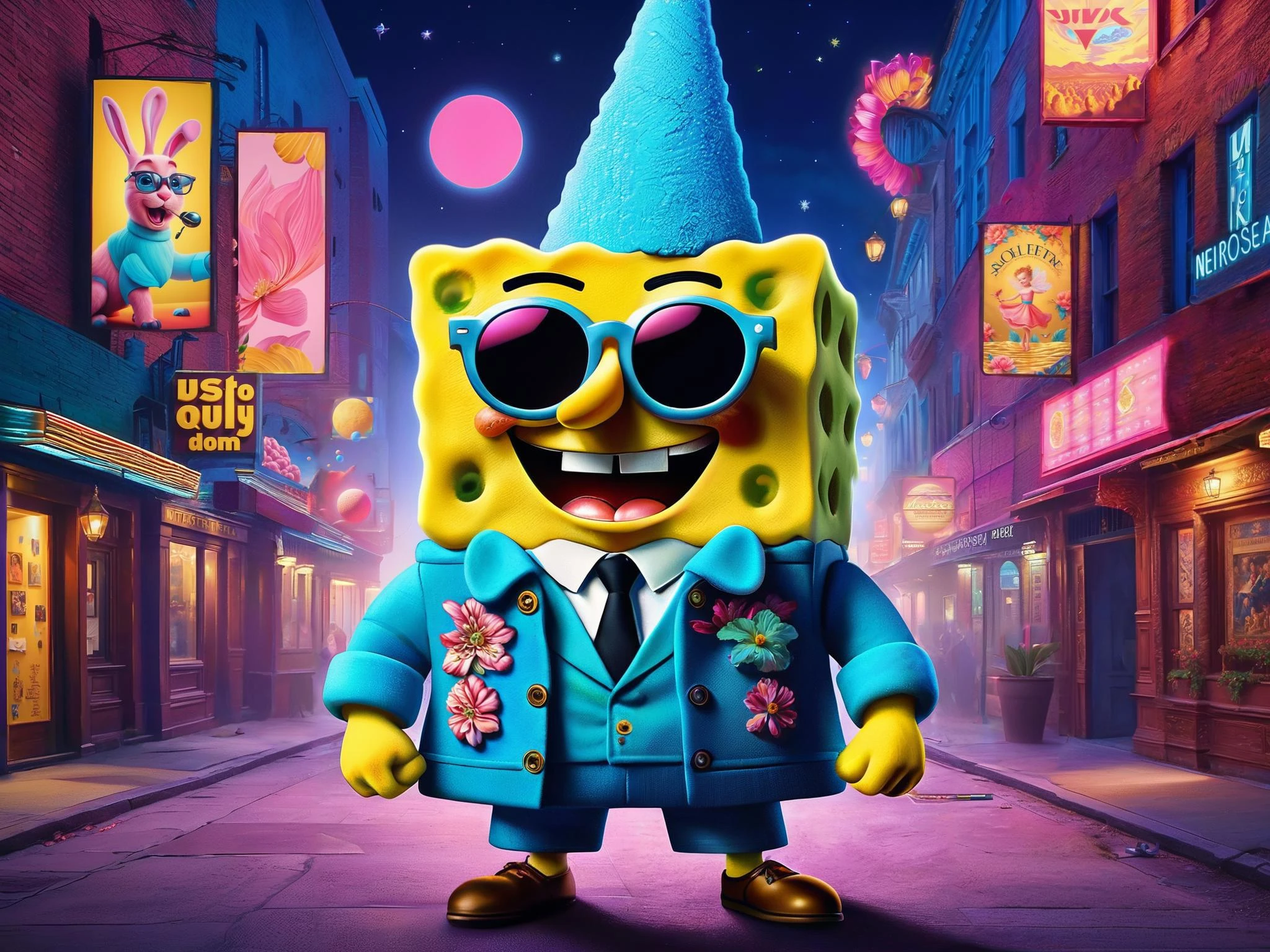 (full body portrait:1.9) pop art,
a stuffed SpongeBob, movie promotional image, inspired by Xia Gui, psychedelic hip-hop, profile picture, stylish coat for a rave, blue ice, profile picture 1024px, goop, gloss, bixbite, zootopia, twitter pfp, voitv, shui mo hua, jimin
3d style, ((best quality)), ((masterpiece)), detailed soft oil painting, detailed background, dramatic cinematic lighting, soft edge lighting, professional, dramatic lighting, hard edge lighting,
ultra quality, 4k,(masteriece, best quality, 8k, ultra highres, highres:1.4), extremely detailed