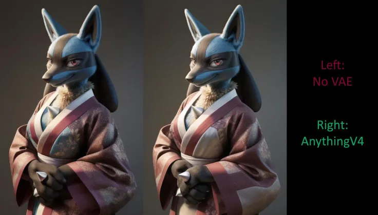 real e621, photorealistic, masterpiece, lucario_(pokemon), smiling at viewer, wearing kimono, sharp eyes,