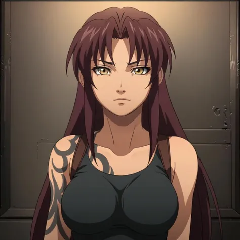 masterpiece,high quality,solo,
<lora:revy001:0.7>,
revy,1woman,
long hair,brown hair,yellow eyes,tattoo,shoulder tattoo,arm tattoo,