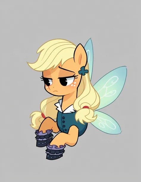 zPDXL, score_9, score_8_up, score_7_up, source_anime, 8k, absurdres, flat color, sketch,
<lora:StickySweet_v2:1> stkyswt, 1girl, solo, black eyes, fairy wearing a chiffon robe , beaded ankle boots, __cf-fairy/color__ loose curled hair with fairy dust, delicate dragonfly wings, glowing highlighter,moonstone earrings,holding a fairy dust pouch,holding a lantern glowing softly with the light of fireflies, upper body, portrait, mlp, pony , applejack, orange skin, colored skin, black eyes, blonde hair,