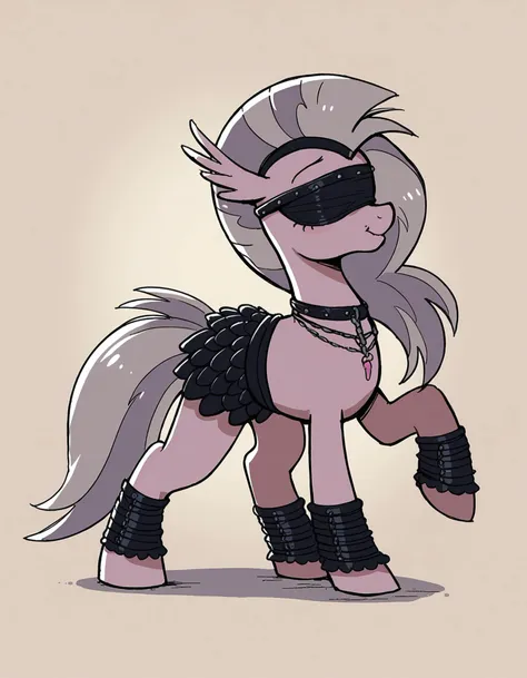 zPDXL, score_9, score_8_up, score_7_up, source_anime, flat color,
1girl, solo, <lora:StickySweet_v3:1> stkyswt, sketch, black eyes, mlp, pony , silverstream \(mlp\), dominatrix wearing Chainmail bralette with draped chains, chainmail skirt with slit, chainmail headpiece, chainmail anklets, blindfold,