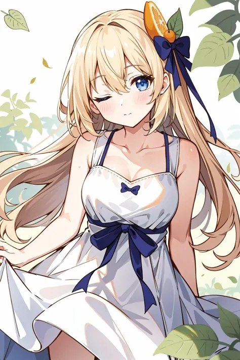(8k, RAW photo, best quality, masterpiece, highres, absurdres, ultra detailed:1.3), (Photography, realistic, photo-realistic:1.4), (beautiful natural lighting, beautiful deatailed shadow, beautiful detailed glow :1.4),  atmospheric,

BREAK 1 beautiful girl,with a girl,(kawaii:1.5),(Chibi:0.5),(cute:2),(Loli:2),(12 year old girl),(big and full breasts:1.65),(Ahoge, crown braid hair,blonde hair,twim tail, blue bow, green eyes,eyebrows visible through hair,side lock,parted bangs,long hair, hair flower, hair ornaments, curly hair,bow:1.4),(Angel,white feathers, one white wing, Angel wings,spread your wings, shining wings),pit \(??? Icarus\),glowing skin,transparent skin,radiant beautiful skin,(shy,:d,blush:1.25),

BREAK

//Character
1girl,
BREAK
(A delicate, beautiful painting-style artwork in the Japanese anime style, amber eyes with large, softly reflected pink hydrangeas in them, and long eyelashes, with her round face and human ears hidden by hair. Lumi appears to be almost crushed by a dense cluster of hydrangea flowers, with only her eyes and a small part of her face visible among the colorful hydrangeas in shades of blue, purple, and pink, completely covering her mouth. The entire scene is filled with hydrangea flowers to the extent that the sky is not visible, creating a strong glitter effect and a magical atmosphere.:1.6),

BREAK wakame,wakame,wakame,(cowboy shot, from front:1.4),  BREAK manga illustration,manga style, 