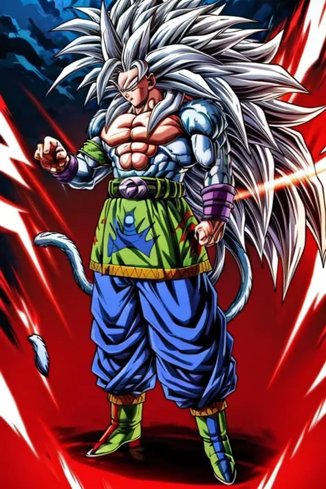 highres, high quality, Super_Saiyan_5_Goku, 1boy, male focus, (white fur:1), red eyes, tail, white hair, long hair, spiked hair, big hair, massive hair, very long hair, full body, highly detailed, random pose,
<lora:DragonballMerge:0.25>
<lora:Super_Saiyan_5_Goku_v3:1> 
<lora:more_details:0.5>
<lora:tangbohu-detailer_1.0:0.5>