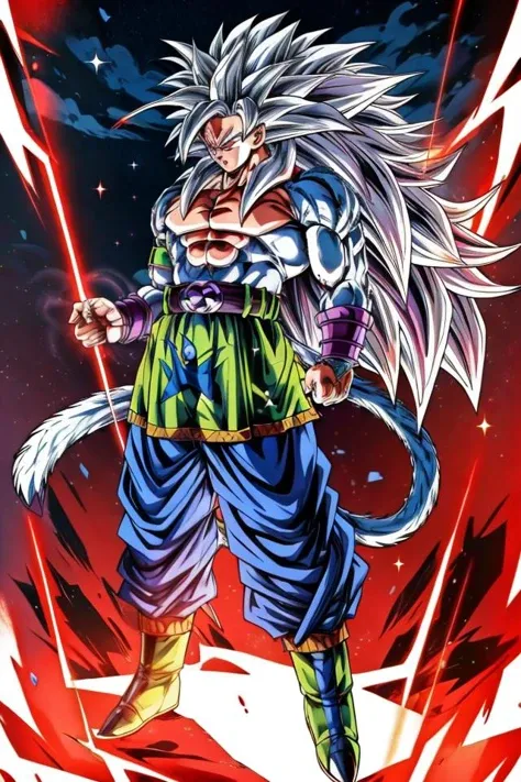 highres, high quality, Super_Saiyan_5_Goku, 1boy, male focus, (white fur:1), red eyes, tail, white hair, long hair, spiked hair, big hair, massive hair, very long hair, full body, highly detailed, aura, lightning, electricity, sparkle, divine, majestic,
<lora:Super_Saiyan_5_Goku_v3:0.8>
<lora:DragonballMerge:0.2>
<lora:more_details:0.5>
<lora:tangbohu-detailer_1.0:0.5>