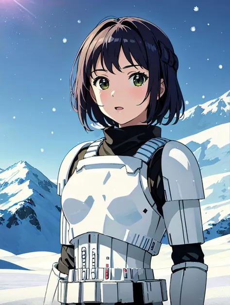 masterpiece, best quality,
vivid colors,
1girl, (solo)
(14 years old, 14y.o, teen, teenager)
"",
" "
<lora:CONCEPT-StormTrooper:1> STORMTROOPER, ARMOR
" "
winter, snow, mountain in background,