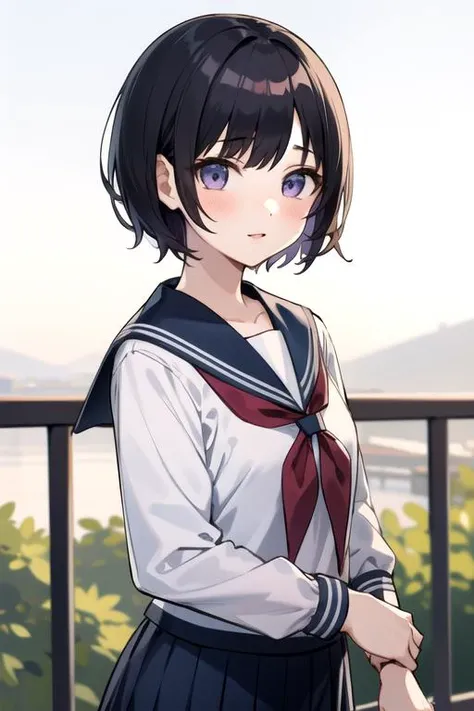 (masterpiece,best quality), 1girl, shorthair, serafuku