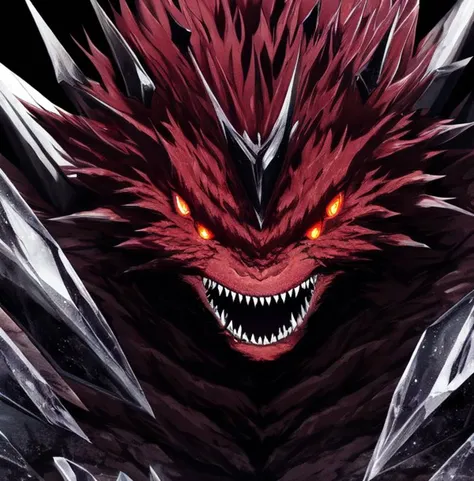 {{{{{m{{{{{masterpiece}}}}}} {{{{{high indicrated details}}}}}
dark forrest monster, close up, sharp teeth, sharp claws, fluffy skin ,dark red eyes, glooming, at night, armored dark,crystal,smaragd knight