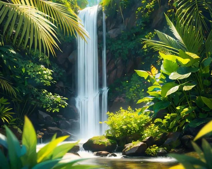 View in a lush remote, dense foliage tropical jungle, tropical flowers, butterflies, distant waterfalls.
Masterpiece, best quality, high quality, extremely detailed CG unity 8k wallpaper, oil painting, award winning photography, Bokeh, Depth of Field, HDR, bloom, Chromatic Aberration, Photorealistic, extremely detailed, trending on artstation, trending on CGsociety, Intricate, High Detail, dramatic, art by midjourney, volumetric lighting.
<lora:landscapes-6-2023-04-27-120356-6faaedf2:0.8>
<lora:[LoRa] Birch Light シラカバの光白樺樹之光 Concept (With multires noise version):1>