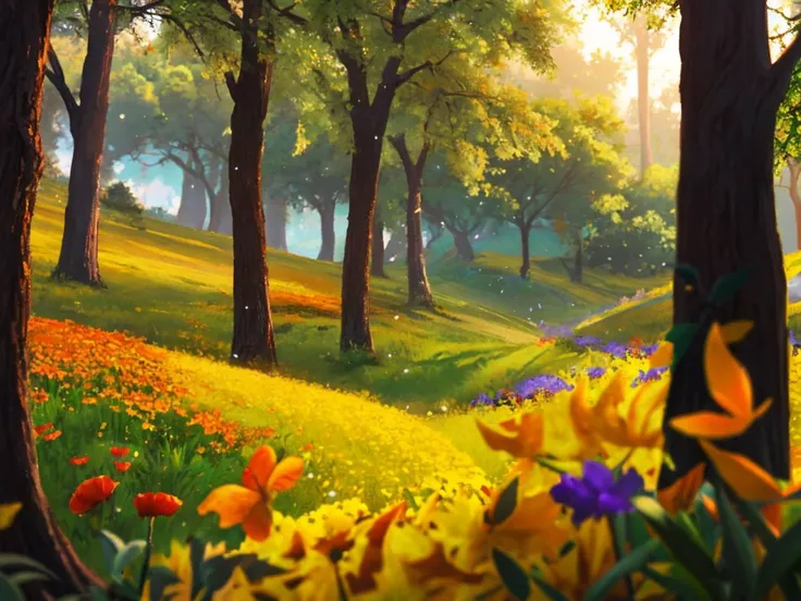 View in a wildflower meadow with groups of flowers in it, grasses, bushes, big oak and maple trees, butterlies.
Masterpiece, best quality, high quality, extremely detailed CG unity 8k wallpaper, oil painting, award winning photography, Bokeh, Depth of Field, HDR, bloom, Chromatic Aberration, Photorealistic, extremely detailed, trending on artstation, trending on CGsociety, Intricate, High Detail, dramatic, art by midjourney, volumetric lighting.
<lora:landscapes-6-2023-04-27-120356-6faaedf2:0.8>
<lora:[LoRa] Birch Light シラカバの光白樺樹之光 Concept (With multires noise version):1>