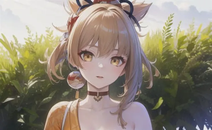 (8k,RAW photo, best quality, masterpiece:1.2),(photorealistic:1.3),ultra high res,high detail, detailed skin,(best illustration), photon mapping,radiosity,best shadow,portrait,(((natural light))),backlighting,(solo:1.5),detailed eye makeup,heavy eye makeup, natural light, light on face, cinematic lighting, closeup,
yoimiya \(genshin impact\),1girl,grassland, fireworks,evening,joy,looking at viewer,