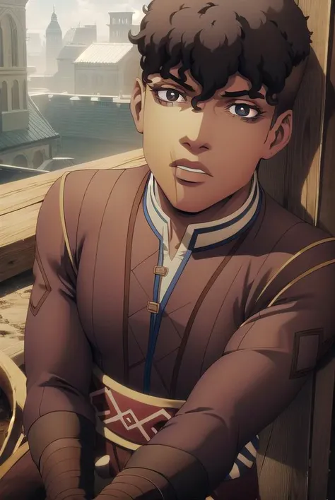 zamfir, <lyco:zamfir-lyco-nochekaiser:1>,
zamfir, black hair, dark skin, dark-skinned male, short hair, (brown eyes:1.4), scar, (scar on face:1.5),
BREAK gloves, boots, belt, fingerless gloves, brown gloves,
BREAK looking at viewer, full body,
BREAK indoors,
BREAK <lyco:GoodHands-beta2:1>, (masterpiece:1.2), best quality, high resolution, unity 8k wallpaper, (illustration:0.8), (beautiful detailed eyes:1.6), extremely detailed face, perfect lighting, extremely detailed CG, (perfect hands, perfect anatomy),