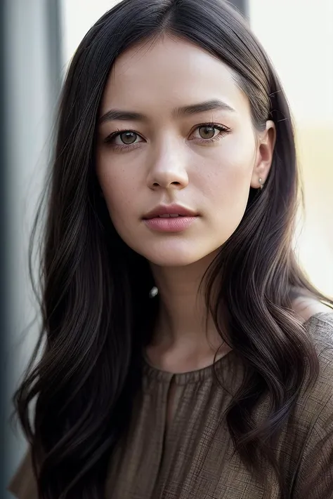 beautiful woman (Ch4rl0tt3N1cd40:.99), perfect hair, bejewelled jewellery, ((portrait)), (closeup:1.2), ((from the waist up)), (((  A stylish, contemporary furniture showroom, featuring sleek designs and a modern aesthetic :1.2 ))), natural skin texture,  ((  Peasant blouse and skirt :1.2)), 24mm, 4k textures, soft cinematic light, adobe lightroom, photolab, hdr, intricate, elegant, highly detailed, sharp focus, ((((cinematic look)))), soothing tones, insane details, intricate details, hyperdetailed, low contrast, soft cinematic light, exposure blend, hdr, faded, now, ("I've got a bad feeling about this.":1.1)