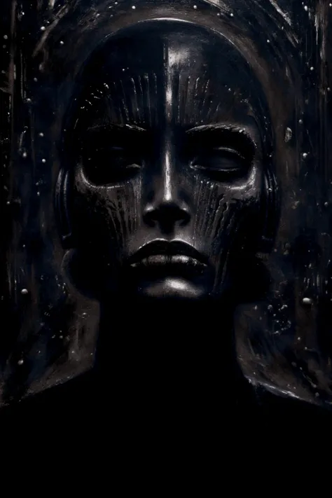 portrait of the face of 1 woman attacked by aliens, scary, horror , dark,
impressionism, abstract, (oil painting ,art by h.r.giger, dry brushstrokes), negative space,
<lora:Romulo Royo and Woman v.2:0.7> <lora:add_detail:1>