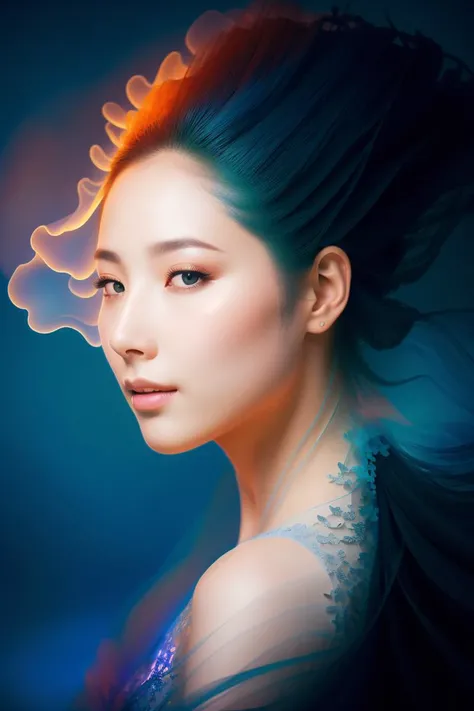 a stunning portrait of a radiant vkuoo1 bo canon 5D, cinematic lighting, bokeh, shallow depth of field, light rays, blue hour, edge-lit <lora:epiCRealismHelper:0.6> <lora:bo_20230920135652:0.7>