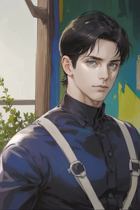 masterpiece, best quality, realistic, 1man, solo, tall muscular, handsome, (upper body:1.3), extremely detailed face, looking at viewer, (very short hair:1.4) <lora:HandsomeMale_1:0.7>