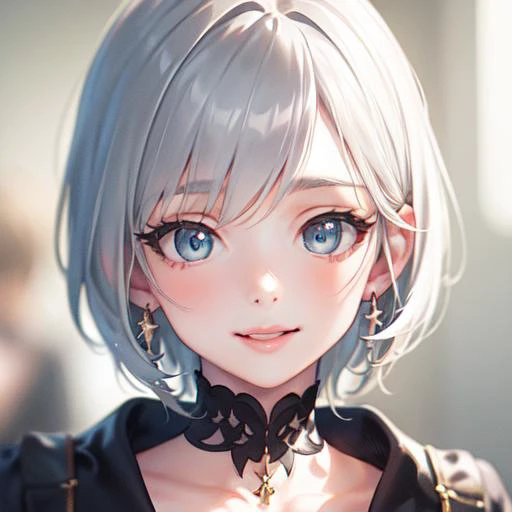 (masterpiece, sidelighting, finely detailed beautiful eyes: 1.2), masterpiece*portrait, realistic, 3d face, lustrous skin,anastasia (idolmaster), blue eyes, short hair, grey hair, smile,<lora:anastasiaTHEIdolmSTER_anastasiaV10:0.6>