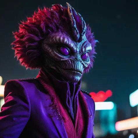 fisheye shot of an dangerous fluffy alien posing,
dark red scale alien skin,
scary gooey alien skin,
red alien iris,
red alien sclera,
square pupils,
crazy alien purple tunic
crying facial expression, lips pucked
expressive alien creature, alien person, alien monster, horror, science fiction, cyberpunk, futuristic, fantasy,
((bright scene)), alien landscape, soft focus, cinematic lighting, imax, dslr, photography, bokeh
