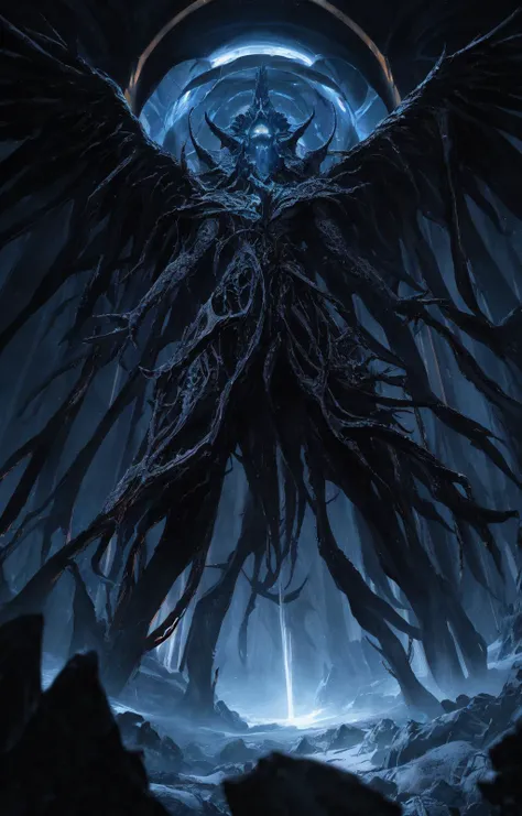 Masterpiece, best quality, space, nebula, galaxy, black hole, eldritch abomination, cosmic inferno, incomprehensible horrors beyond my imagination, I am straight up going insane here, vortex of nightmares, hellish distortion, (angel of fear, from below:1.2), a temple made from the souls of the damned, hyperrealistic, detailed background, depth of field, rimlighting, specular highlights, atmospheric lighting <lora:darkKukiv1:0.3>