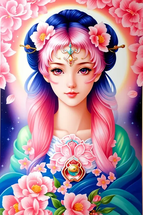 Dream, peach blossom, quiet, beautiful, high details, softmoonlight, deep details, clear layers, high quality, highdefinition, ureal, by Jeremiah Ketner, by Tristan Eaton