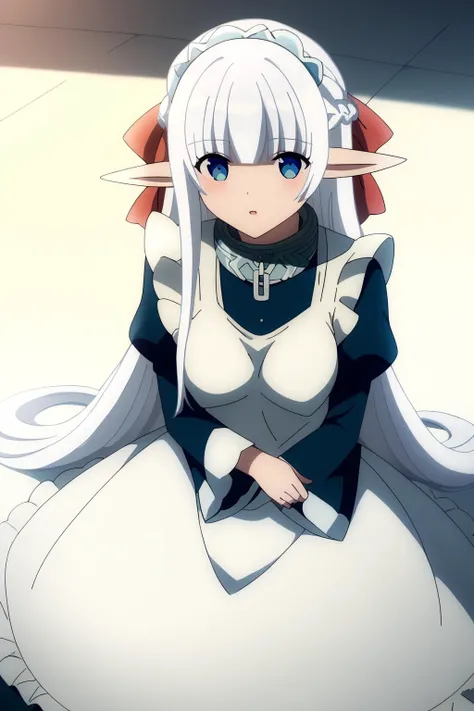 pointy breasts, torpedo breasts <lora:torpedo:1.5>, <lora:nephilia:1>ephiliaxl, pointy ears, blue eyes, very long hair,white hair, elf, blunt bangs, braid, hair ribbon,medium breasts,white dress,long sleeves, collar, frills,wide sleeves,frilled dress,juliet sleeves
ÐоÑниÑнаÑ: apron, maid, collar,dress, long sleeves, frills,, Score_9, Score_8_up, Score_7_up, Score_6_up, Score_5_up, Score_4_up, BREAK,1girl in full growth, best quality, masterpiece, ultra-detailed, high quality,good quality,1 girl,(master piece,high resolution, ultra detailed,8K,16K),look at viewer
