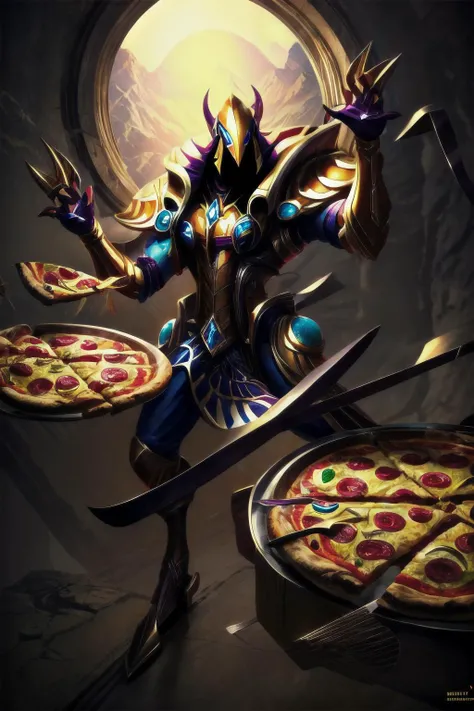 Highly detailed, High Quality, Masterpiece, beautiful, <lora:more_details:1>, <lora:Azir1-10:1.0>, azir1, 1boy, solo, <lora:ManLevitatingPizza:0.7>, ManLevitatingPizza,