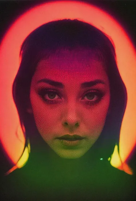 Psychedelic Color slide projected over a (27 yo American woman), (dark Jungian psychological imagery)(key lighting, f1.8 50mm lens medium format camera)(style of [Vogue | Saturday Evening Post | Rolling Stone])(post-processing: .25 unsharp mask, S curve, dodge and burn, mid-level contrast, dark edge vignette) <lora:BetterHands:1> <lora:EmotionSliders:2> <lora:Film-Grain:0.4> <lora:skinny_new_skin:0.3> <lora:back-front_lighting:0.4> <lora:ContrastControl:2> <lora:DepthOfFieldSliders:0.4><lora:HDhelper:0.4 <lora:HairLengthSlider:0.6> <lora:up-down_lighting:0.5>