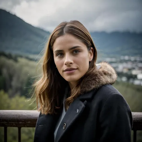 amandapeet,   an, an attractive woman, on a (mountain-top), wearing a (coat), (heavy-rainstorm:1.1), 24mm, 4k textures, soft cinematic light, adobe lightroom, photolab, hdr clouds, intricate, elegant, highly detailed, sharp focus, ((((cinematic look)))), soothing tones, insane details, intricate details, hyperdetailed, low contrast, soft cinematic light, exposure blend, hdr,