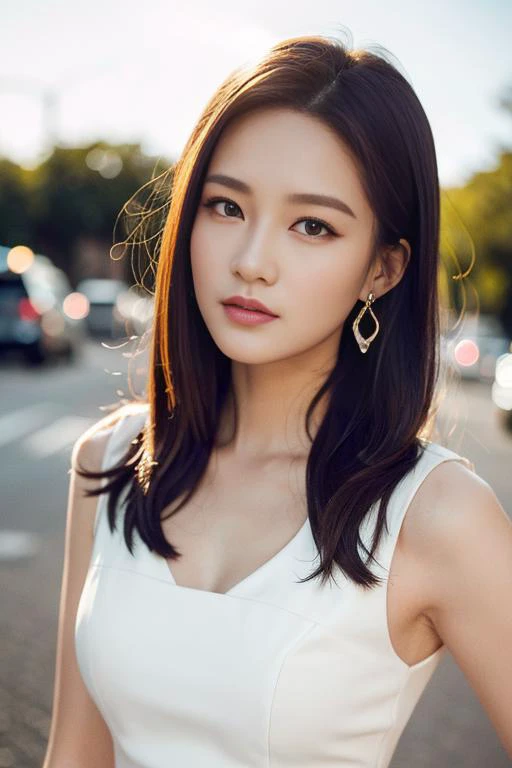 masterpiece, best quality, 1girl, aqua eyes, black hair, closed mouth, multicolored background, looking at viewer, outdoors, solo, upper body, alluring, clean, beautiful face, pure face, pale skin, sexy pose,((luxury dress, breasts slit)), long hair, ((perfect female figure)), mature female, milf, narrow waist, chinese deity, seductive, highly detailed,best quality, masterpiece, highres, original, extremely detailed 8K, wallpaper, masterpiece, best quality, illustration, beautifully detailed eyes, cinematic lighting, earrings, jewelry, <lora:chineseActressLiQin_v20:0.65> <lora:Korean-doll-likeness:0.15>