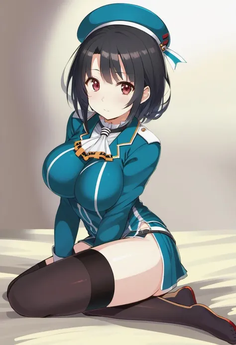 takao (kancolle), beret, garter straps <lora:takao_xl:0.7>