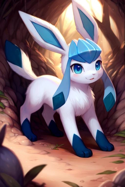 Glaceon, beautiful art style, 1 girl, light blue skin,NSFW,vagina,sex,woman on top,from behind