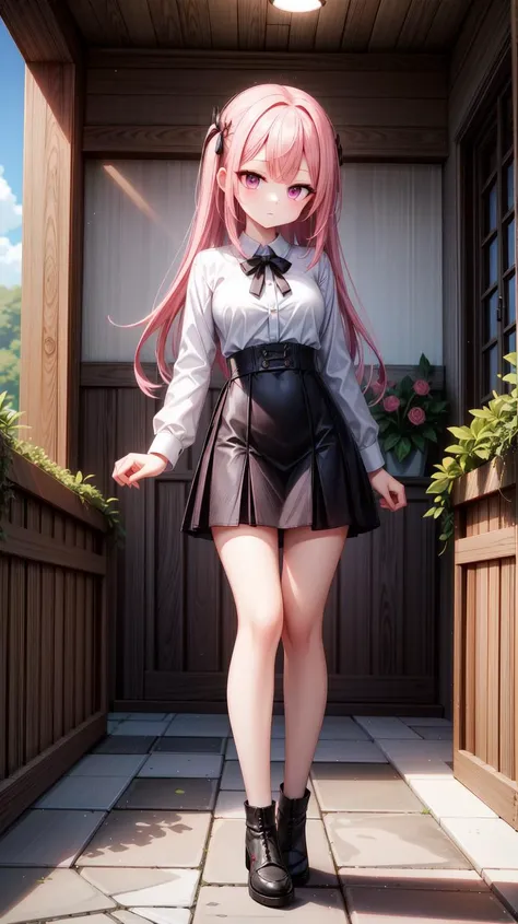 ,(masterpiece),(highres),(high quality),(insanely detailed),(absurdres),(ultra-highres),(ultra-detailed),(ultra-quality),(best quality),
,(beautiful illustration),(8K),(UHD,HDR),(ray tracing),(natural light),(calibration color),
BREAK
,(cute girl),(solo),(skinny),(petite girl),(kawaii),(slender),(perfect symmetrical face),(waifu),
,(ultra cute girl),(ultra cute face),(ultra detailed eyes),(ultra detailed hair),(ultra cute),(ultra beautiful),
BREAK
,(pink hair:1.2),(pink eyes:1.2),(long hair:1.2),
BREAK
,(white shirt),(black skirt),
BREAK
,(garden),(flower),
BREAK
,(looking at viewer),(full body),
BREAK
,<lora:Hyper detailer:0.2>,