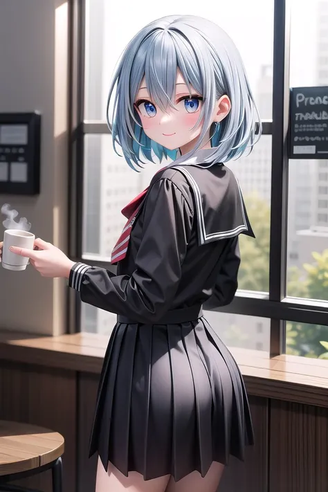 insanely detailed, absurdres, ultra-highres, ultra-detailed, best quality,
1girl, solo, nice hands, perfect hands
BREAK
wearing school uniform, (cleavage:-1.5)
BREAK
happy smile, laugh, closed mouth
BREAK
45 angle,
standing, cowboy shot, looking at viewer
BREAK
slender, kawaii, perfect symmetrical face, ultra cute girl, ultra cute face, ultra detailed eyes, ultra detailed hair, ultra cute, ultra beautiful
BREAK
in coffee shop, depth of field, ultra detailed background
BREAK
medium large breasts
BREAK
rainbow color hair, multiple color hair, rainbow color eyes, fishtail, hair between eyes