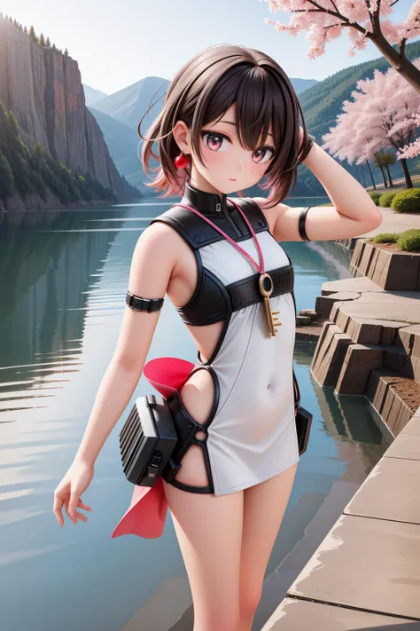 1girl, (landscape art by Michael Heizer:1.0) , colorful Raw digital photo, highly detailed, top-down view of a Robotic [Nonchalant|Mecha-] flyweight Nautical ([Youssef|Akira]:1.3) Thunderer, he is with a Woodpecker, he is looking away, he is dressed in a Upside down Brown Malaysian Sandstone Skater that was designed by Playstation, It is very dark indigo and dark white, has lots of tiny details and motives, his hair is Emotional and styled as Side swept, Grey streaks, he has a Relaxing Moroccan cherry blossom pink Bigfoot Eyes, Middle Aged Smartwatch, dense water and lake, at Twilight, equirectangular 360, Peaceful, intricate background, Mannerism Art, key light, Orton effect, Kodak Portra 160, F/2.8, Mono Color, halftone texture, Complex background, natural skin tones, skin pores, beautiful, professional, vibrant
