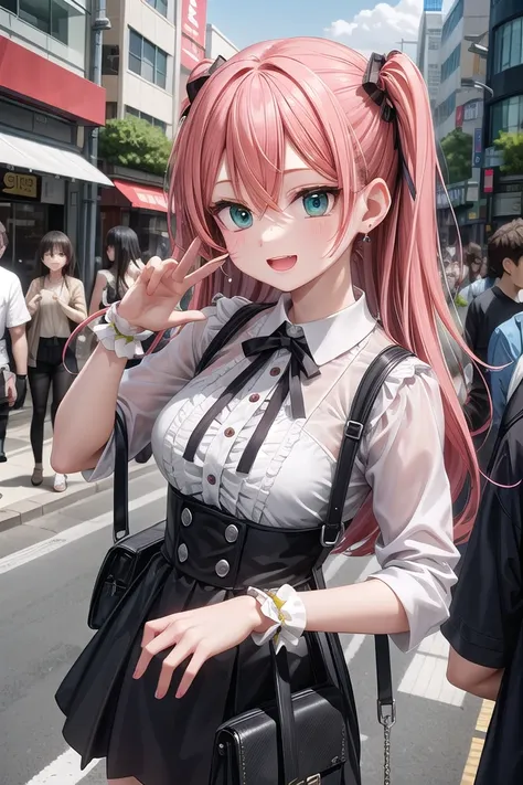 insanely detailed, absurdres, ultra-highres, ultra-detailed, best quality,
1girl, solo, nice hands, perfect hands,
BREAK
(wearing harajuku-style coordinate),
happy smile, laugh, open mouth,
dynamic pose,
45 angle, cowboy shot,
BREAK
slender, kawaii, perfect symmetrical face, ultra cute girl, ultra cute face, ultra detailed eyes, ultra detailed hair, ultra cute, ultra beautiful,
BREAK
in harajuku, shibuya, tokyo, street, crowd, cityscape,
medium large breasts,
BREAK
long hair, orange hair, medium hair, messy hair, green eyes, hair between eyes