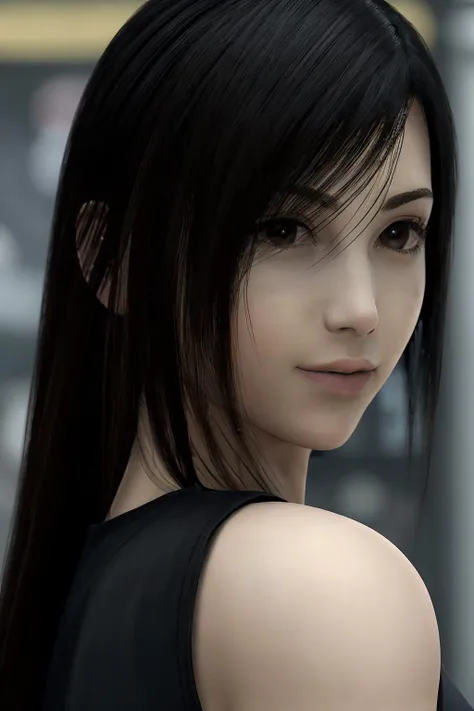 Best quality,masterpiece,ultra high res,tifa_ac,looking at viewer, upper body,